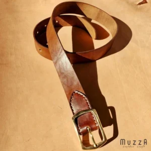 MZ BELT BUCKLE SOLID BRASS 01 - IKAT PINGGANG PRIA KULIT ASLI JAHIT TANGAN