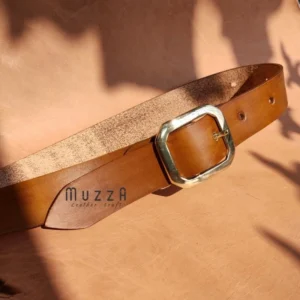 MZ BELT MEN BUCKLE SOLID BRASS 02 - IKAT PINGGANG PRIA KULIT ASLI
